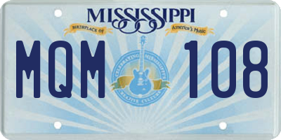 MS license plate MQM108