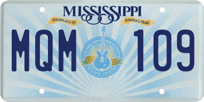 MS license plate MQM109