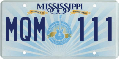 MS license plate MQM111
