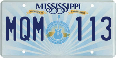 MS license plate MQM113