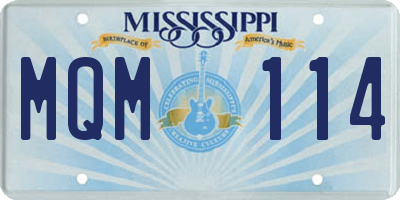 MS license plate MQM114