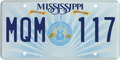 MS license plate MQM117