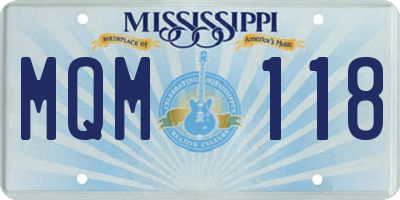 MS license plate MQM118