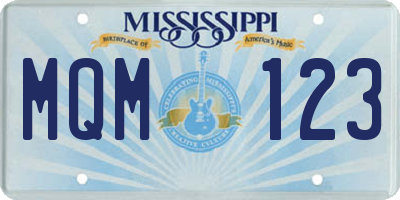 MS license plate MQM123