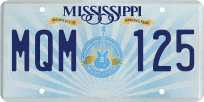 MS license plate MQM125