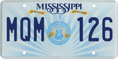 MS license plate MQM126