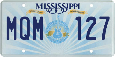 MS license plate MQM127