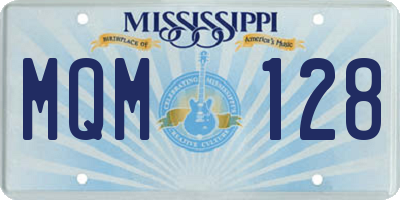MS license plate MQM128