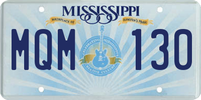 MS license plate MQM130