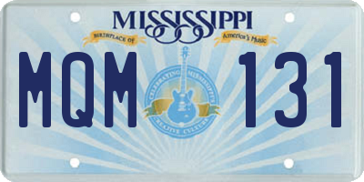 MS license plate MQM131