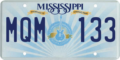 MS license plate MQM133