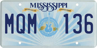 MS license plate MQM136