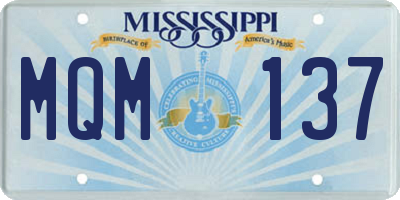 MS license plate MQM137