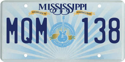 MS license plate MQM138