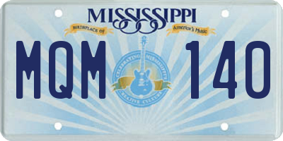 MS license plate MQM140