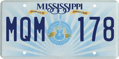 MS license plate MQM178