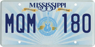 MS license plate MQM180