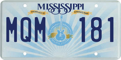 MS license plate MQM181