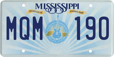 MS license plate MQM190