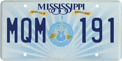 MS license plate MQM191