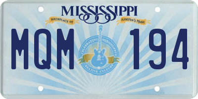 MS license plate MQM194