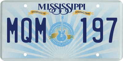 MS license plate MQM197