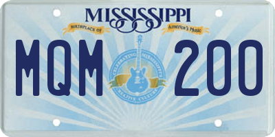 MS license plate MQM200
