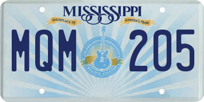 MS license plate MQM205