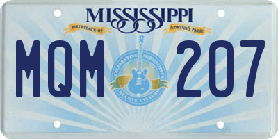 MS license plate MQM207