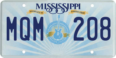 MS license plate MQM208