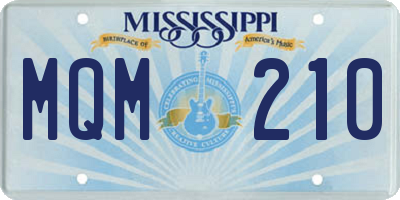 MS license plate MQM210