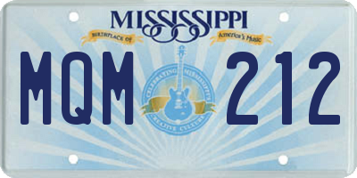 MS license plate MQM212