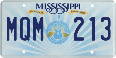 MS license plate MQM213