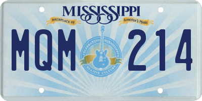 MS license plate MQM214