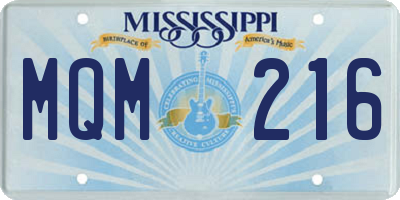 MS license plate MQM216
