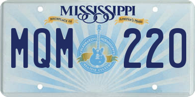 MS license plate MQM220