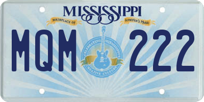 MS license plate MQM222