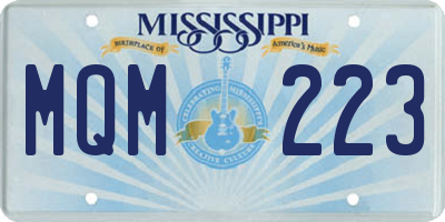 MS license plate MQM223