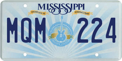 MS license plate MQM224