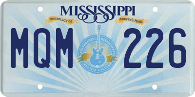 MS license plate MQM226