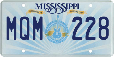 MS license plate MQM228