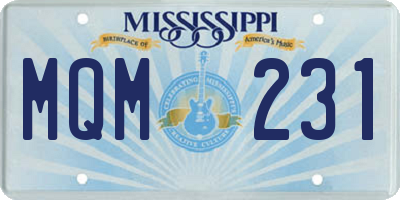 MS license plate MQM231