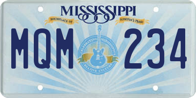 MS license plate MQM234