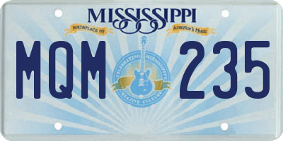 MS license plate MQM235