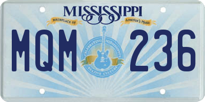 MS license plate MQM236