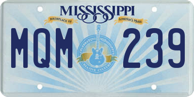 MS license plate MQM239
