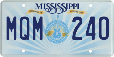 MS license plate MQM240