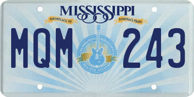 MS license plate MQM243