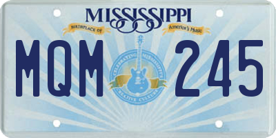 MS license plate MQM245