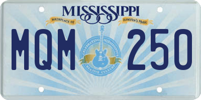 MS license plate MQM250